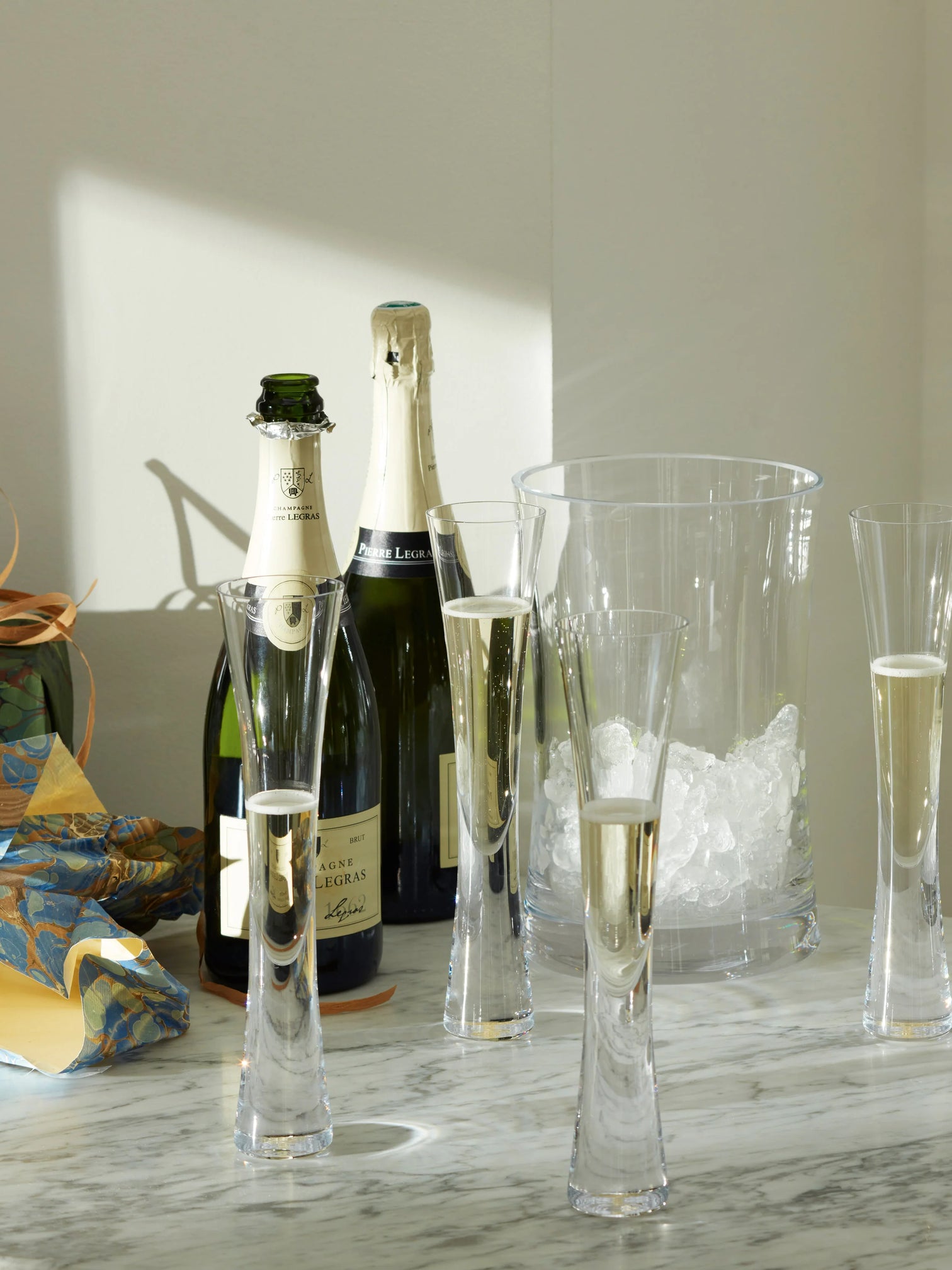 
7-teiliges Champagner-Servier-Set „Moya“ - Transparent
