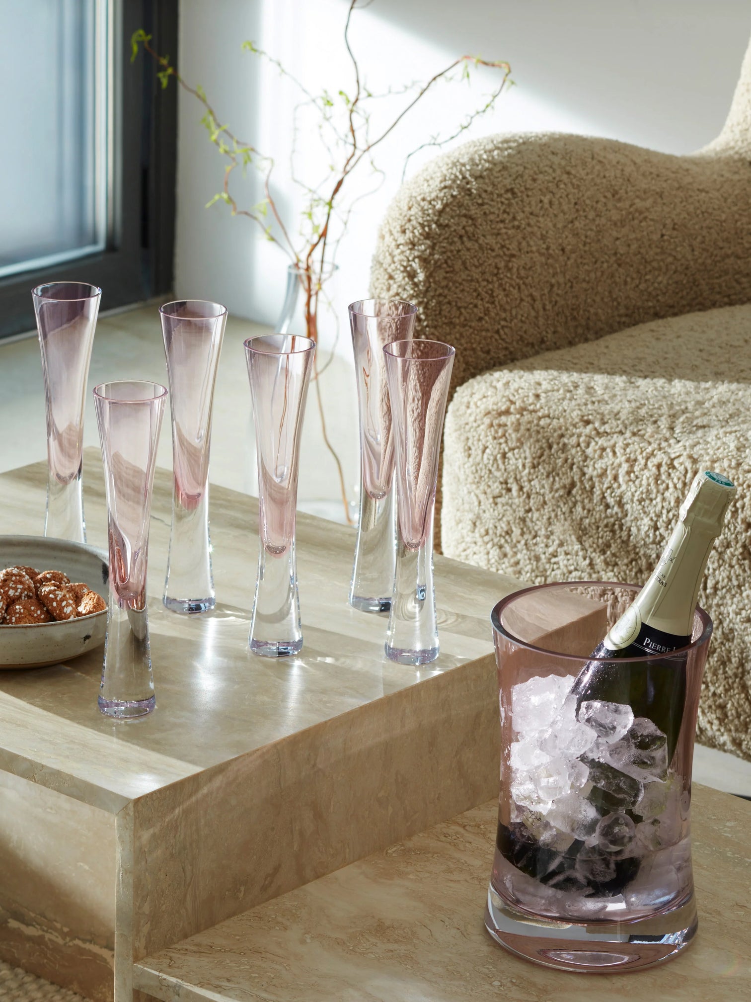 
7-teiliges Champagner-Servier-Set „Moya“ - Blush