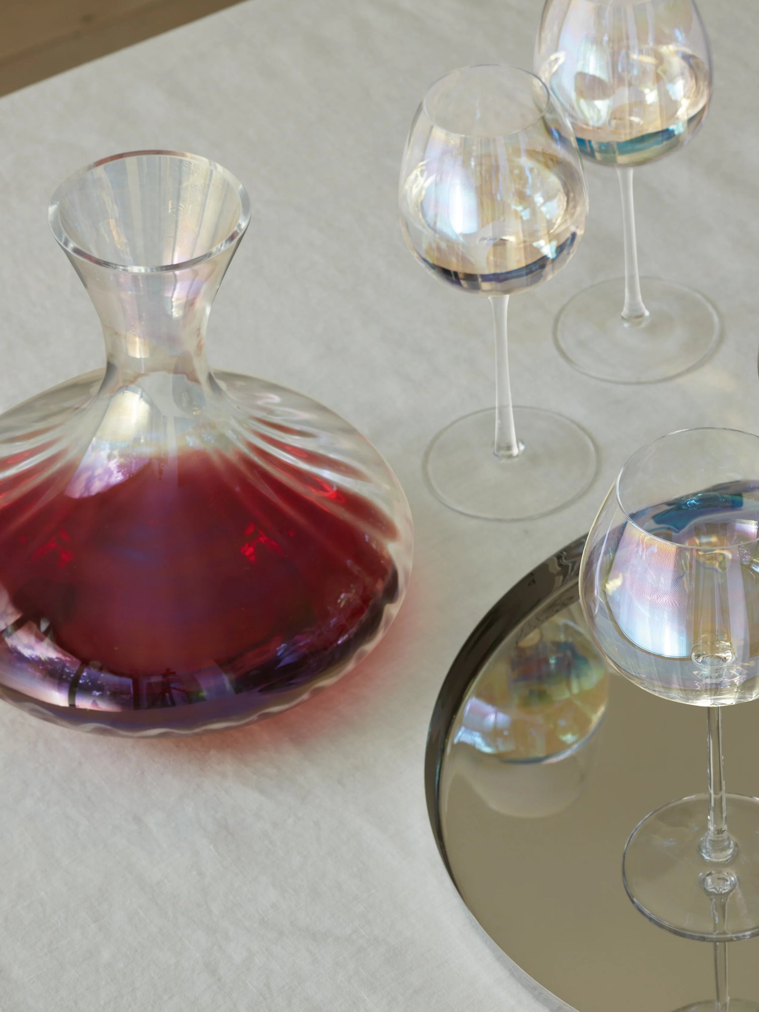 
Handmade Carafe "Pearl" with Mother-of-Pearl Luster
