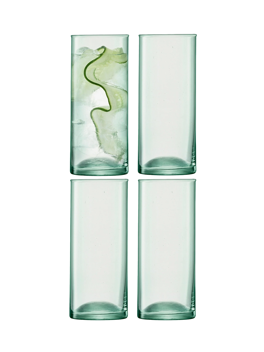
Bicchieri long drink soffiati a bocca „Canopy“ in vetro riciclato da 530 ml, set da 4