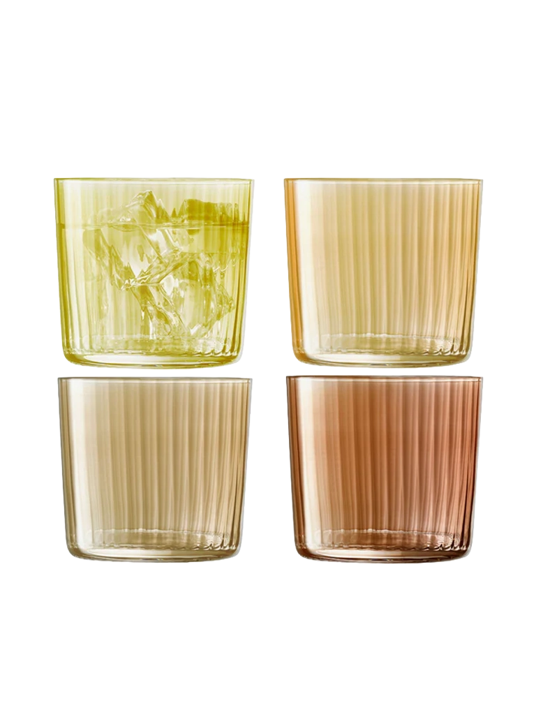 
Hand-blown glasses "Gems" Amber 310 ml (set of 4)