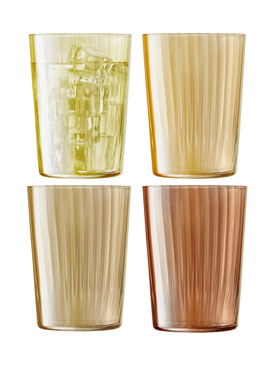 
Hand-blown "Gems" Amber Glasses 560 ml (Set of 4)