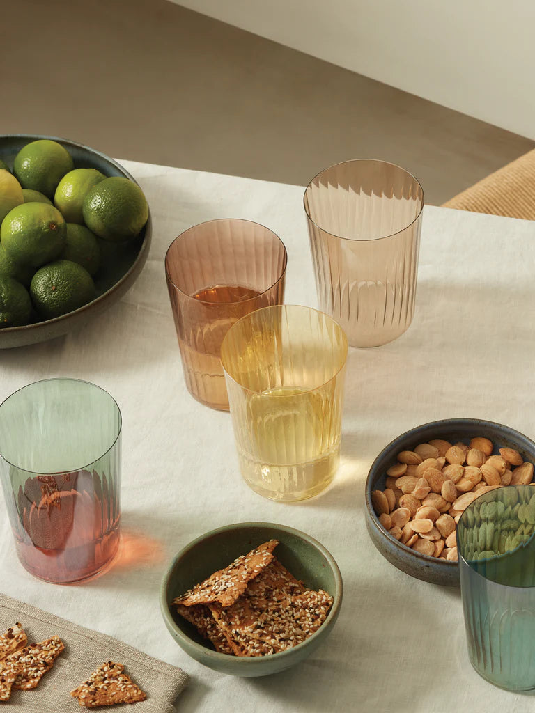 
Hand-blown "Gems" Amber Glasses 560 ml (Set of 4)