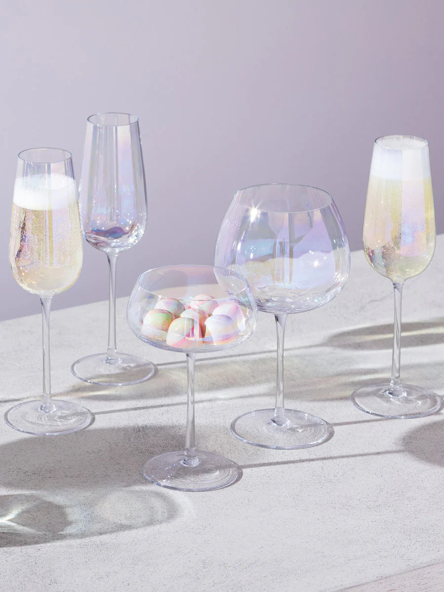
Set of 2 Handcrafted "Pearl" Goblets with Mother-of-Pearl Luster