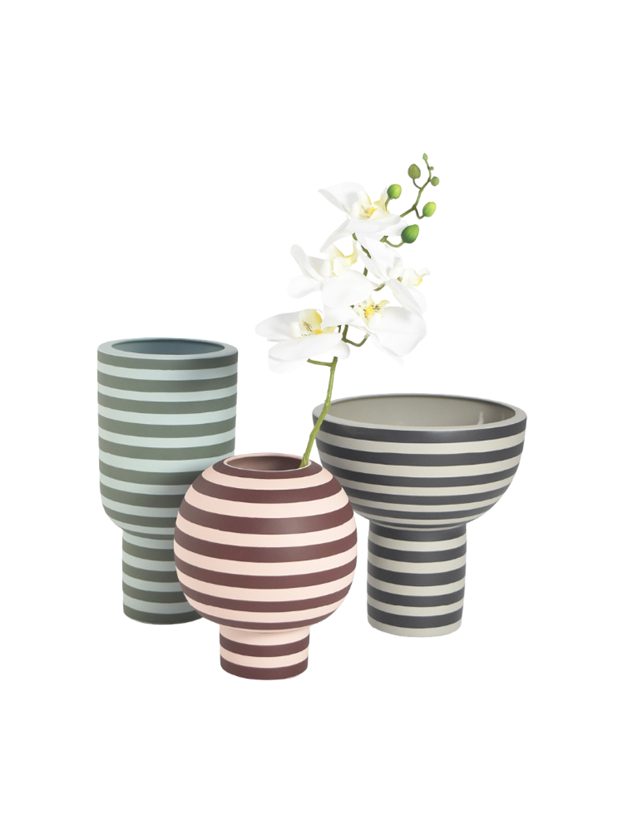 
Design Vase & Flowerpot "Varia" Ø 18 x 21 cm - Rosé/Bordeaux