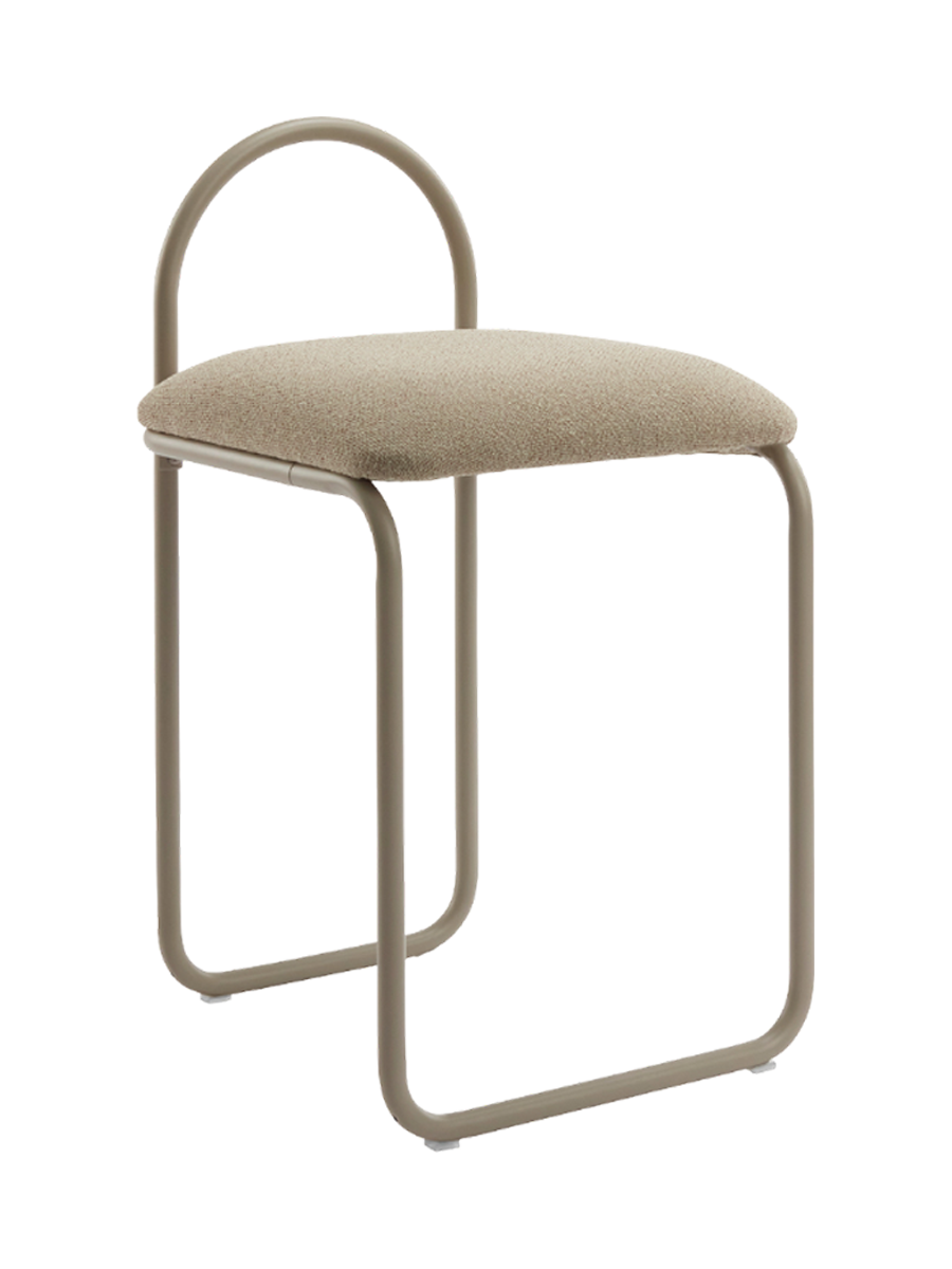 
Sgabello da bar di design «Angui», altezza della seduta 65.5 cm - Bouclé talpa