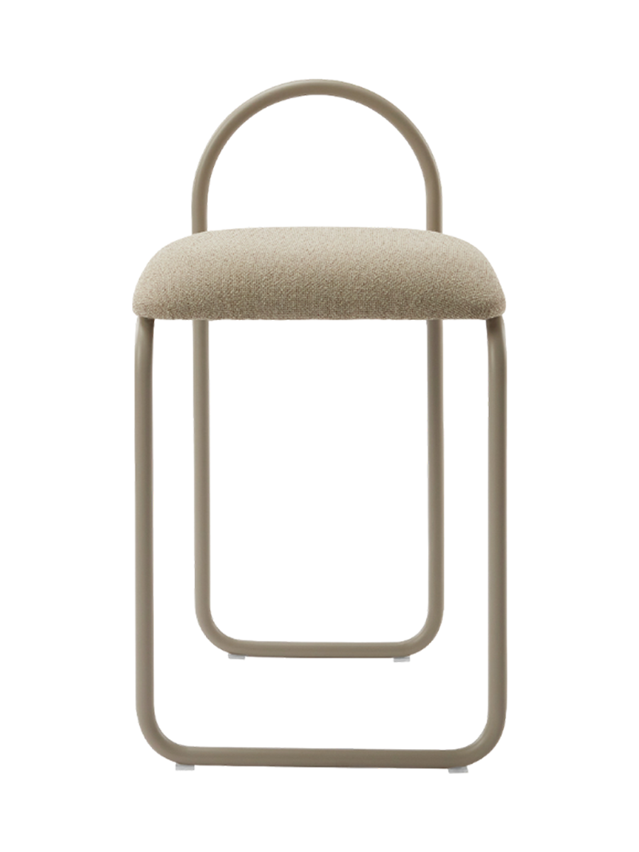 
Sgabello da bar di design «Angui», altezza della seduta 65.5 cm - Bouclé talpa