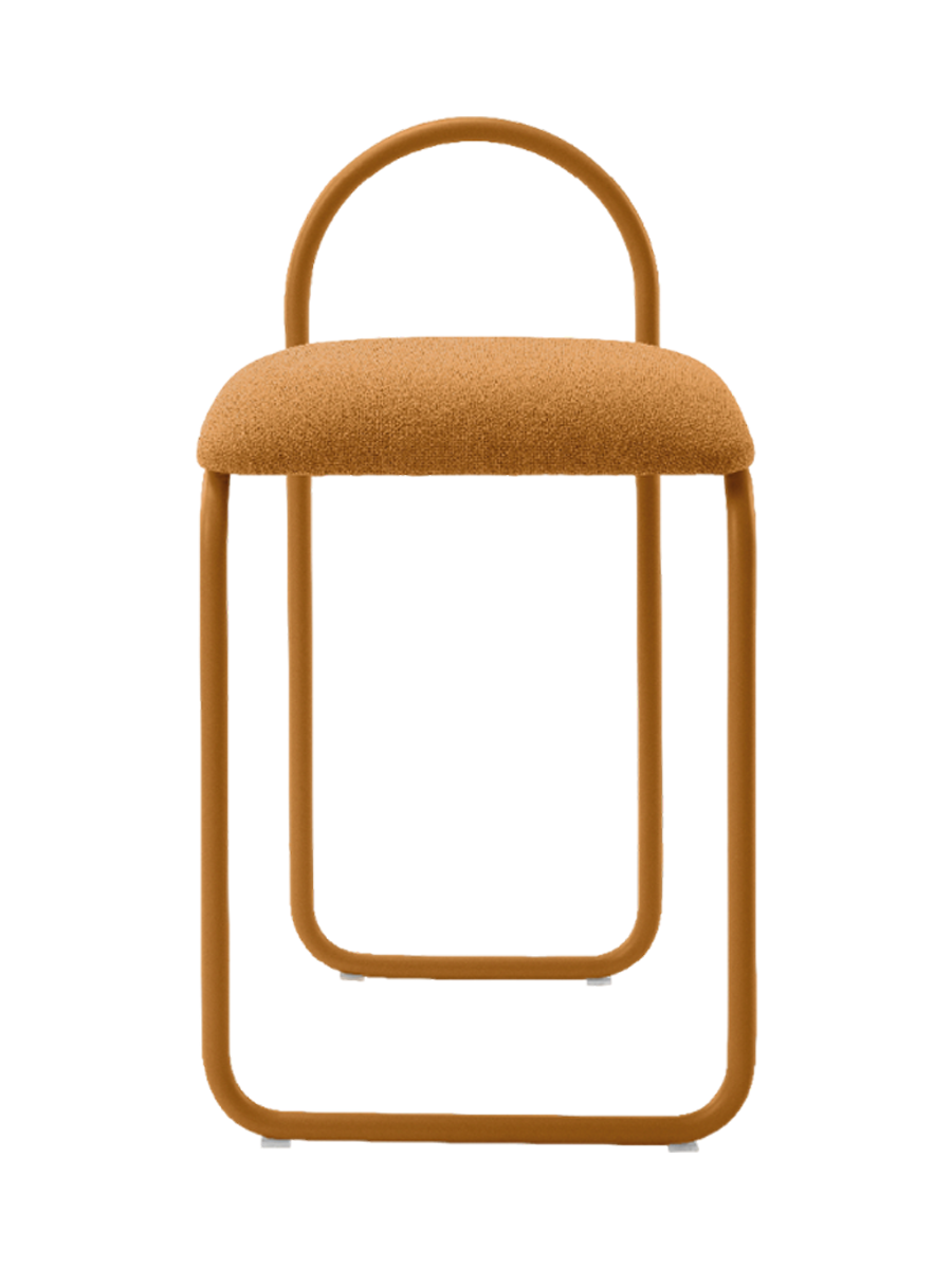 
Sgabello da bar di design «Angui», altezza della seduta 65.5 cm - Bouclé Ambra