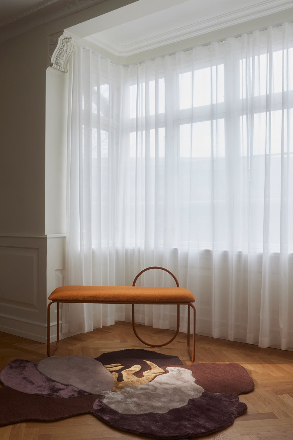 
Panca di design «Angui» - Bouclé Ambra