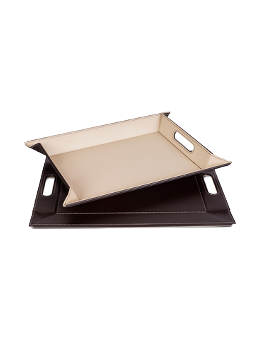
Plateau et set de table réversibles « Duo » – Chocolat/Beige - Moyen, 45 x 35 cm