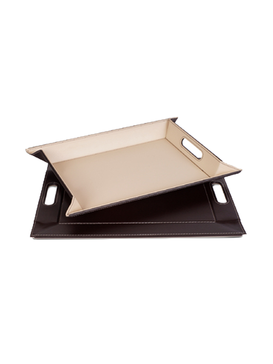 
Plateau et set de table réversibles « Duo » – Chocolat/Beige - Grand, 55 x 41 cm