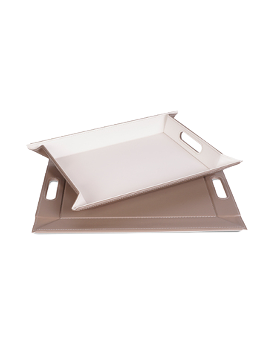 
Reversible Tray & Placemat "Duo" - White/Taupe - Medium, 45 x 35 cm
