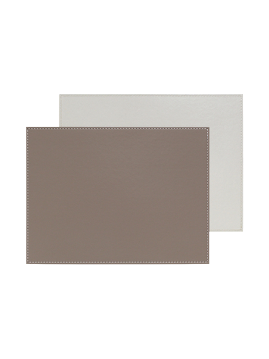 
Rectangular Reversible Placemat "Duo" - Taupe/White
