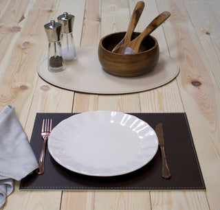 
Rectangular Reversible Placemat "Duo" - Chocolate Brown/Beige