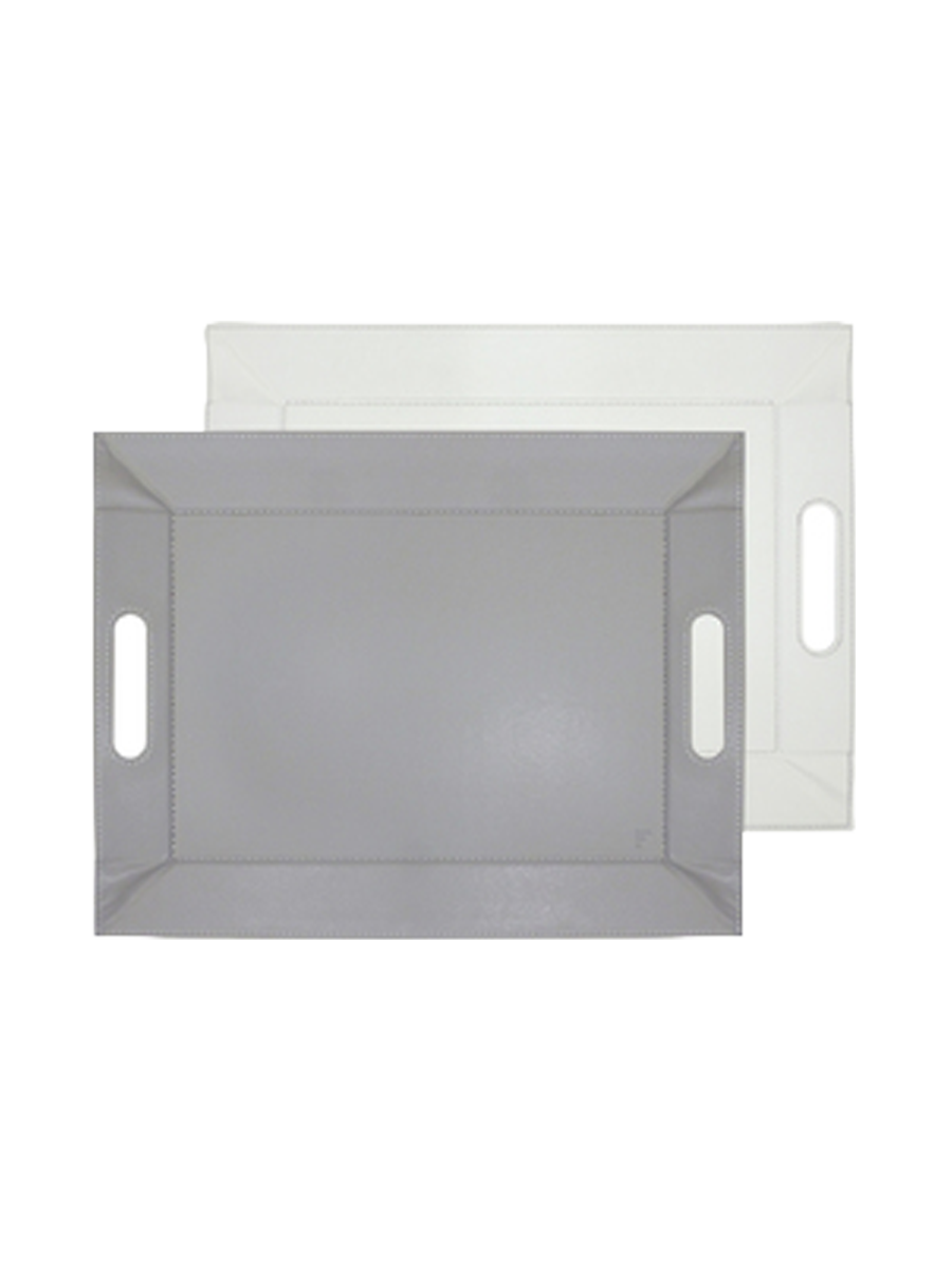 
Plateau réversible & Set de table design « Duo » - Blanc/Gris - Moyen, 45 x 35 cm