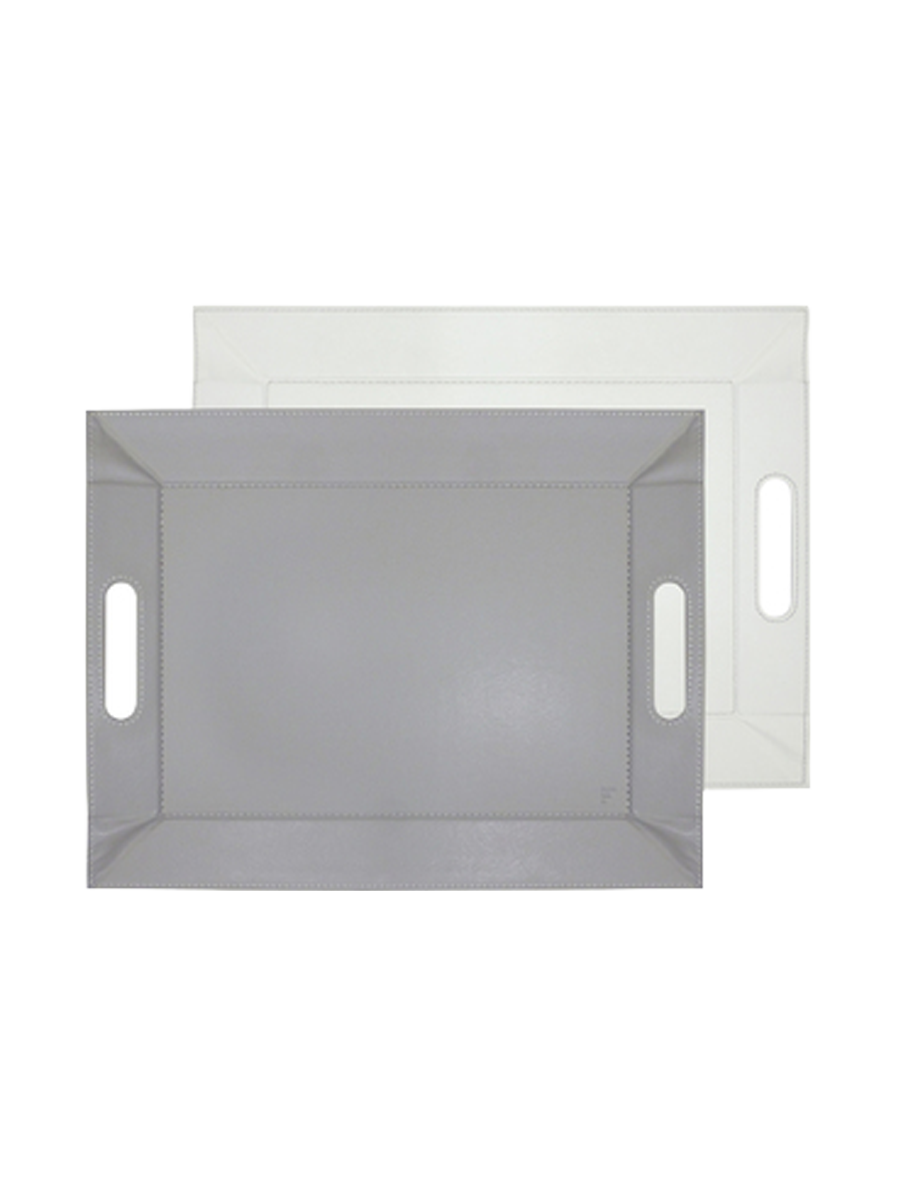 
Plateau réversible & Set de table design « Duo » - Blanc/Gris - Grand, 55 x 41 cm