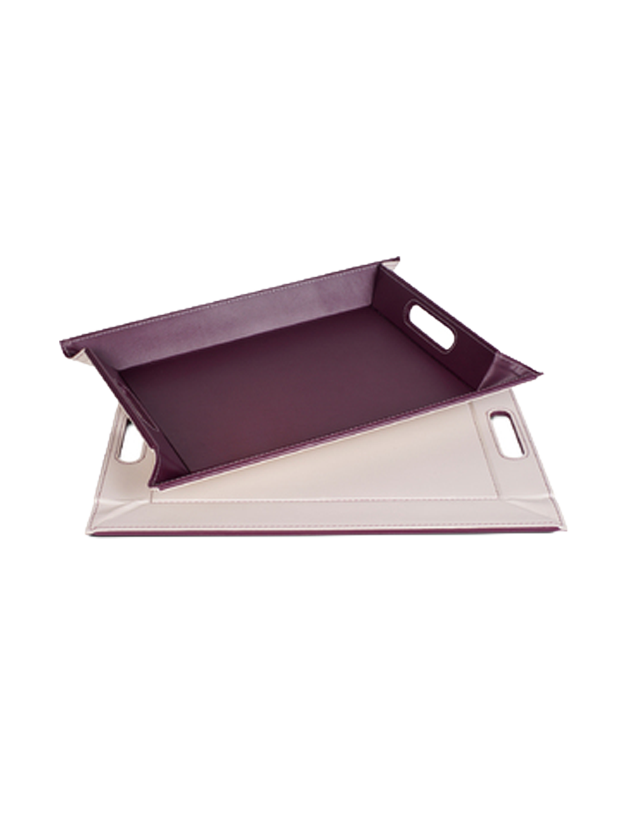 
"Duo" Reversible Tray & Placemat - Plum/Ivory - Large, 55 x 41 cm