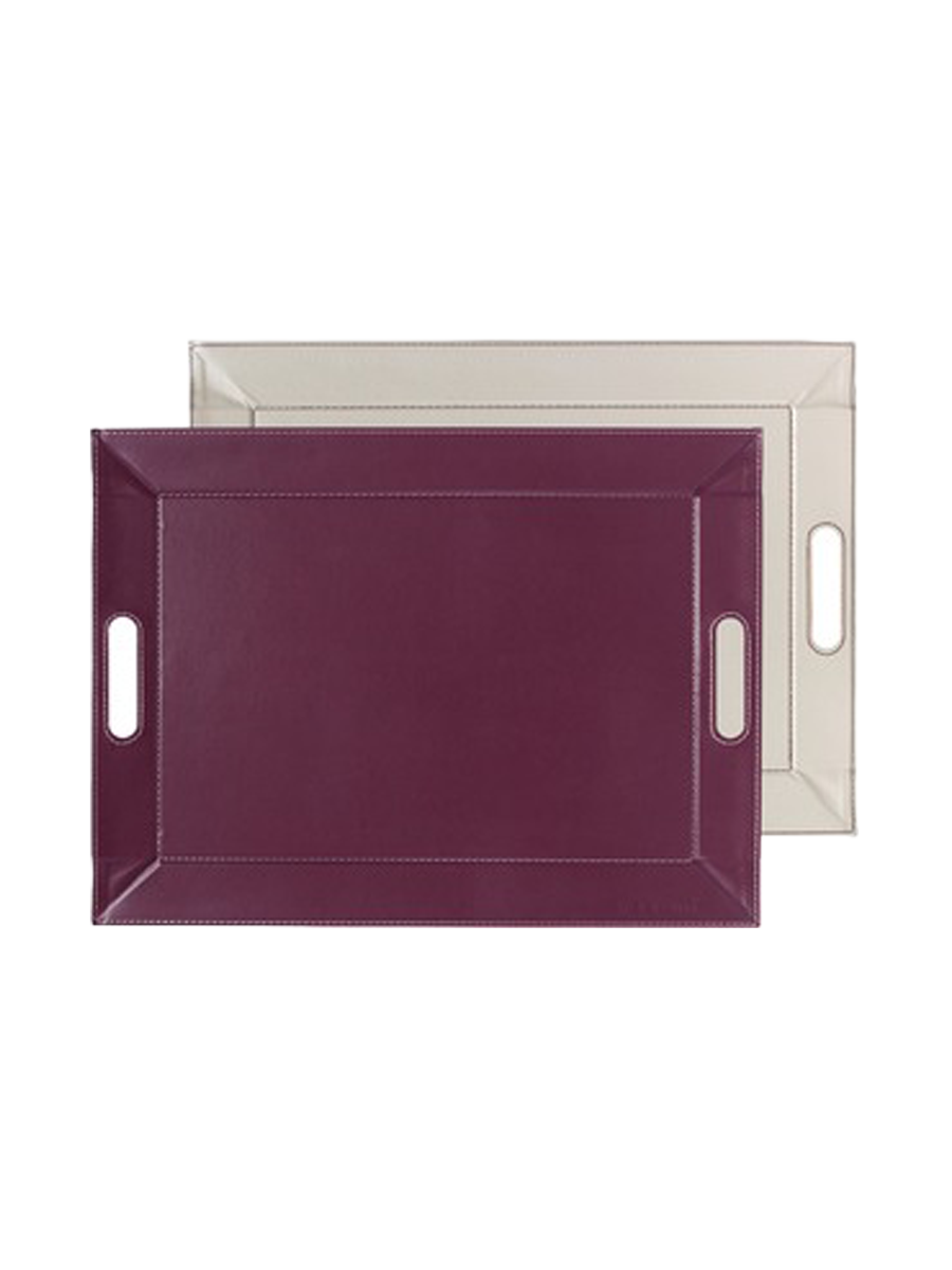 
"Duo" Reversible Tray & Placemat - Plum/Ivory - Large, 55 x 41 cm