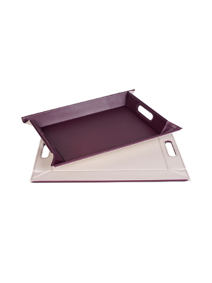 
"Duo" Reversible Tray & Placemat - Plum/Ivory - Medium, 45 x 35 cm