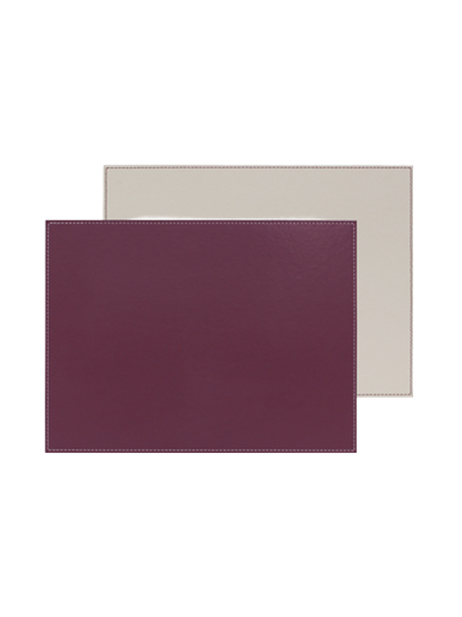 
Rectangular Reversible Placemat "Duo" - Plum/Ivory