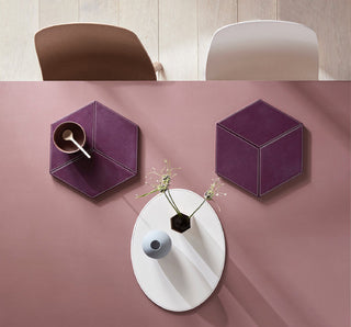 
Oval Reversible Placemat "Duo" - Plum/Ivory