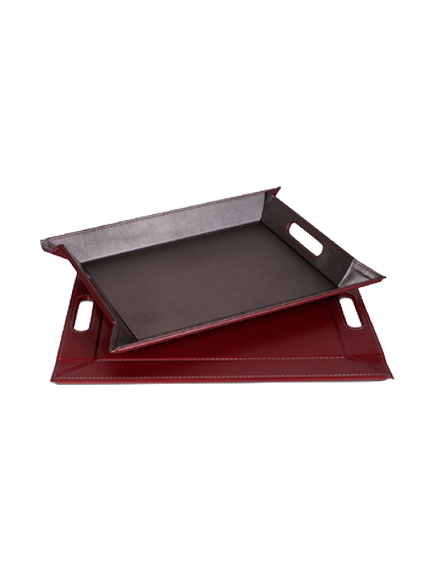 
Plateau et set de table réversibles « Duo » - Bourgogne/Anthracite - Grand, 55 x 41 cm