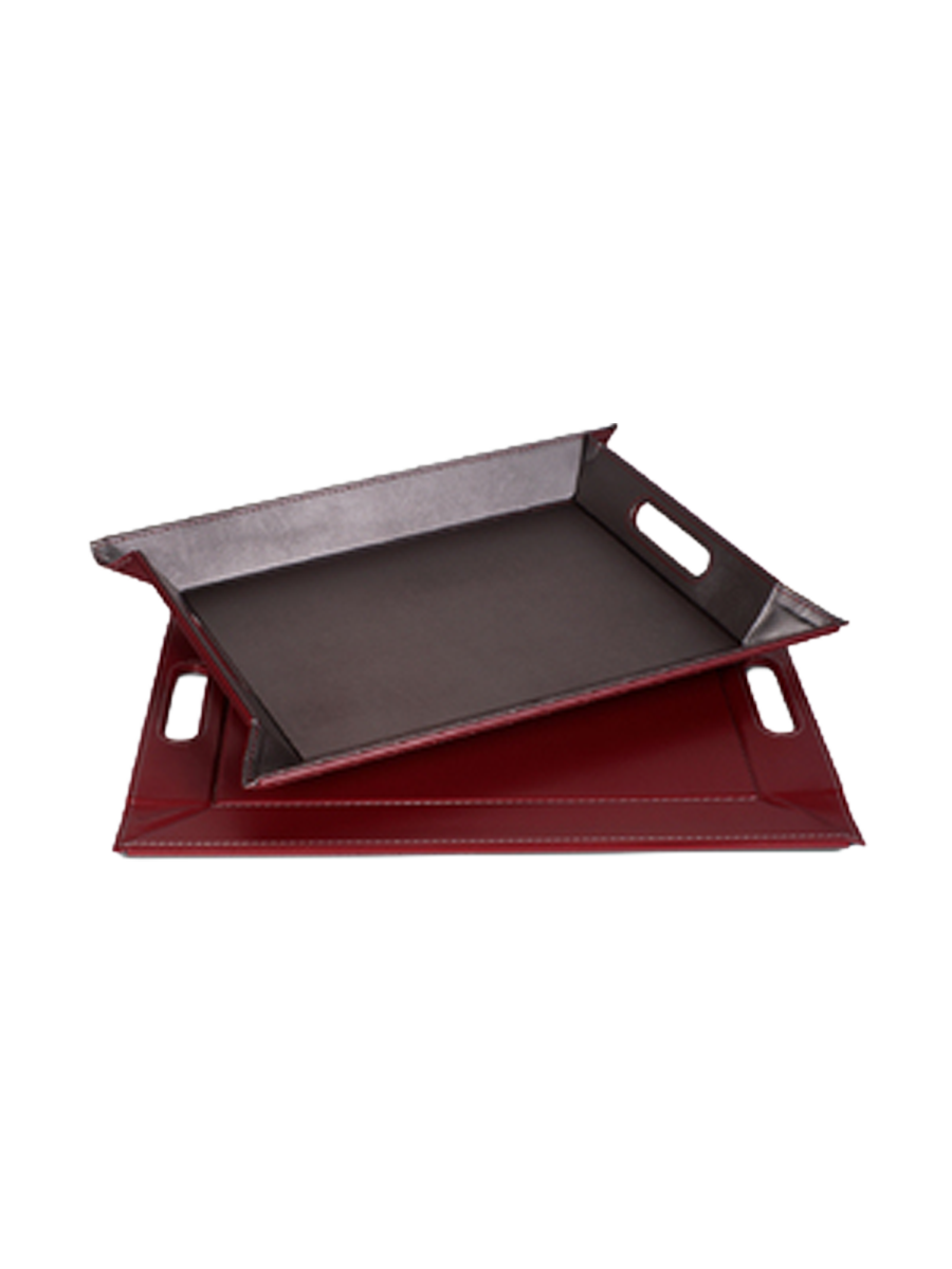 
Plateau et set de table réversibles « Duo » - Bourgogne/Anthracite - Moyen, 45 x 35 cm