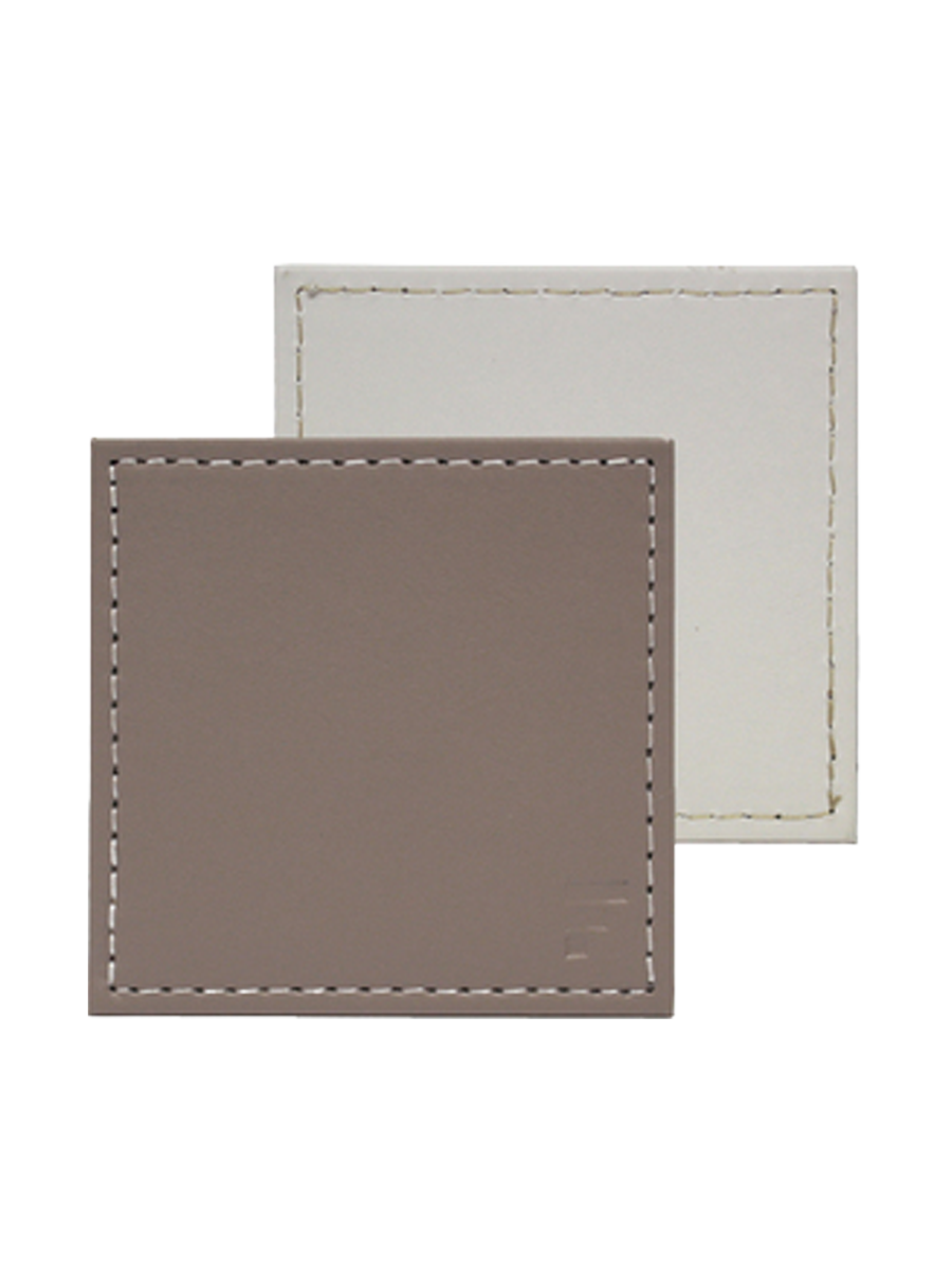 
"Duo" Reversible Coaster Set - 4-piece set - Taupe/White