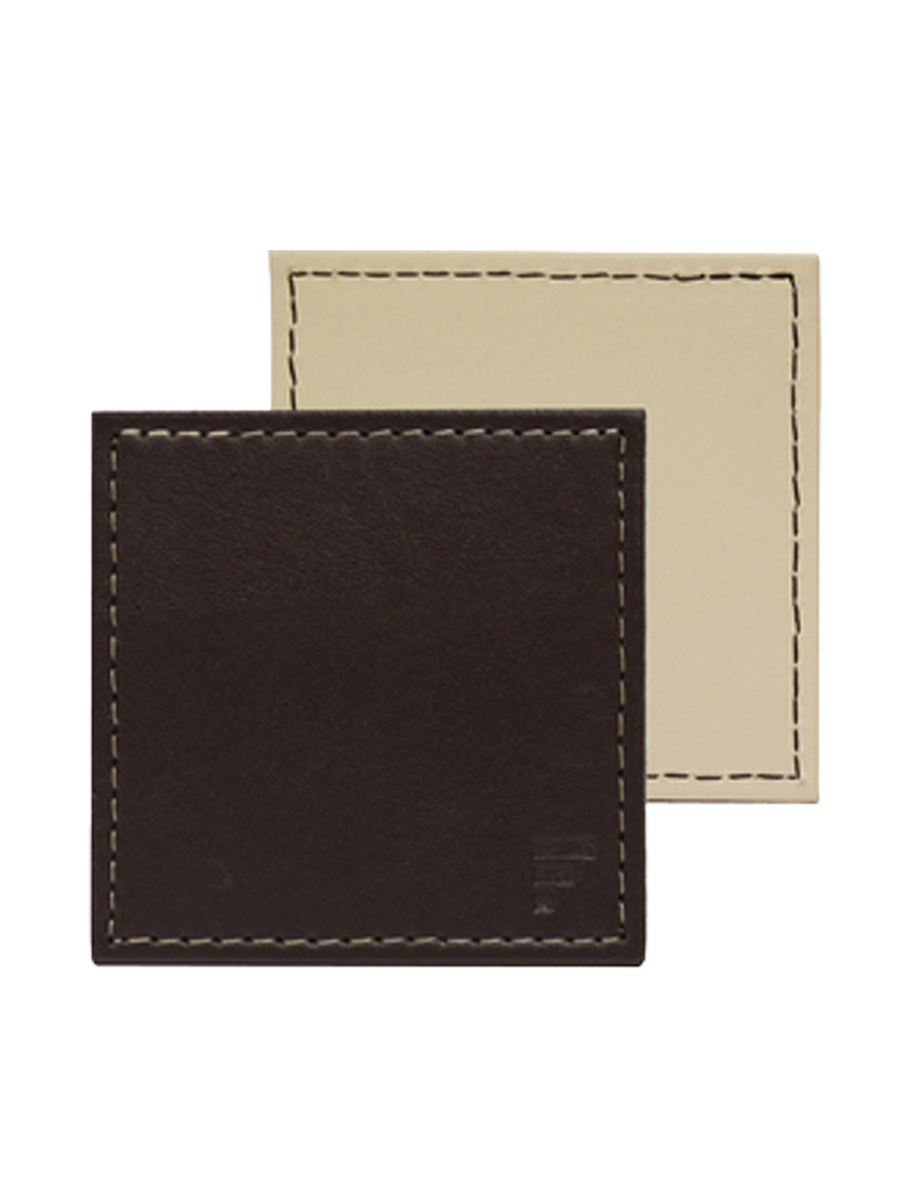 
"Duo" Reversible Coaster Set - 4-piece set - Chocolate brown/Beige