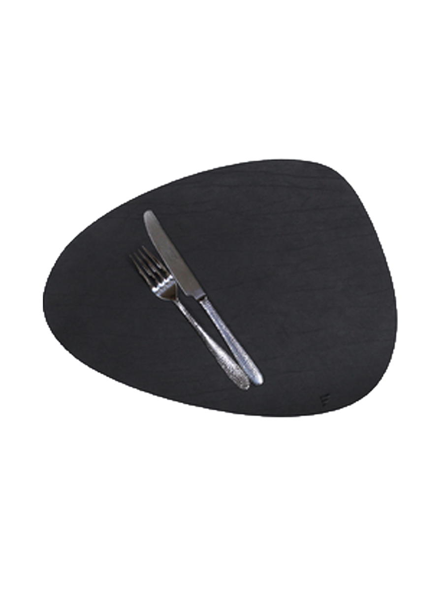 
Placemat "Stone" made from recycled leather - Black