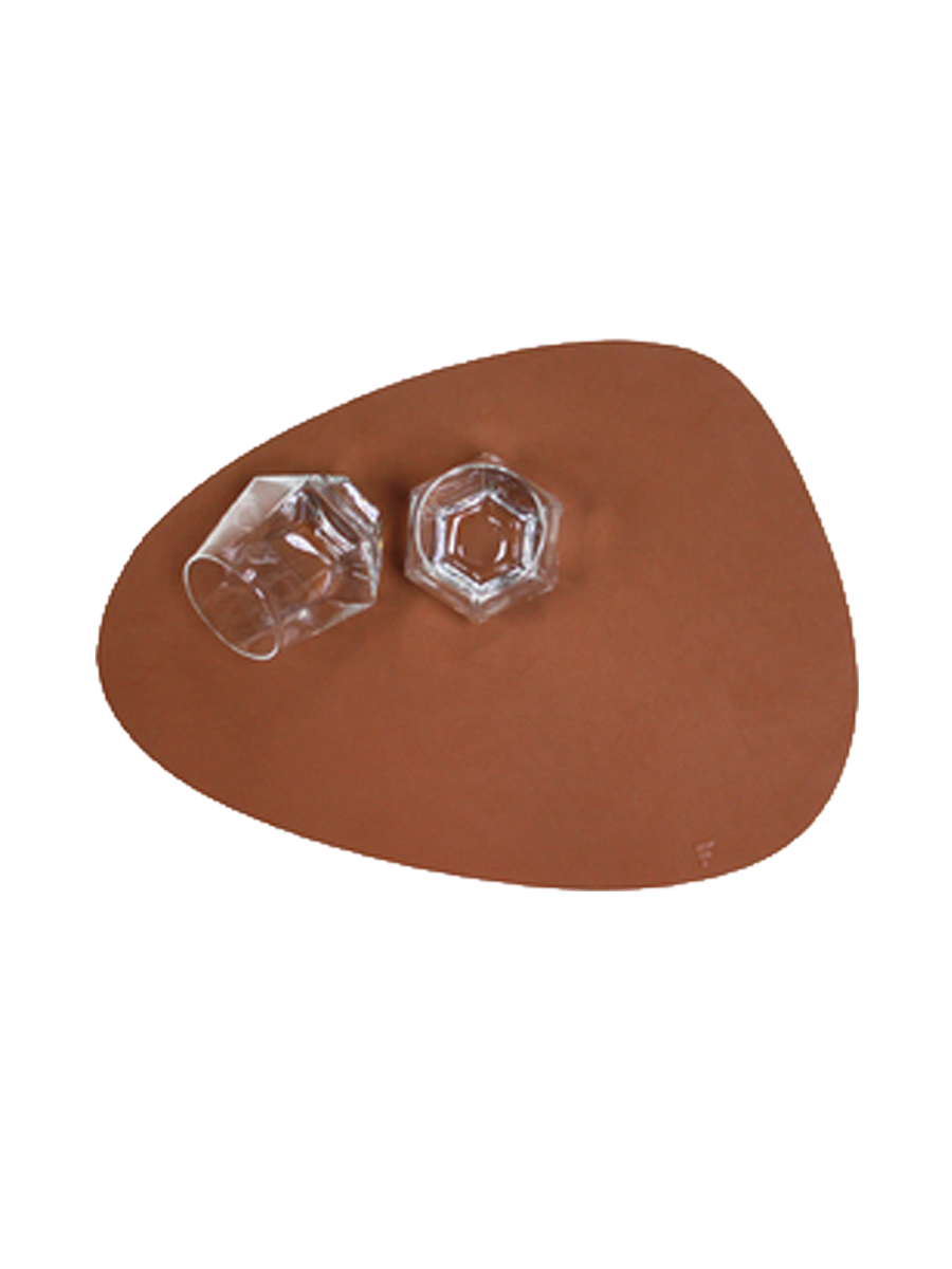
Placemat "Stone" made from recycled leather - Cognac