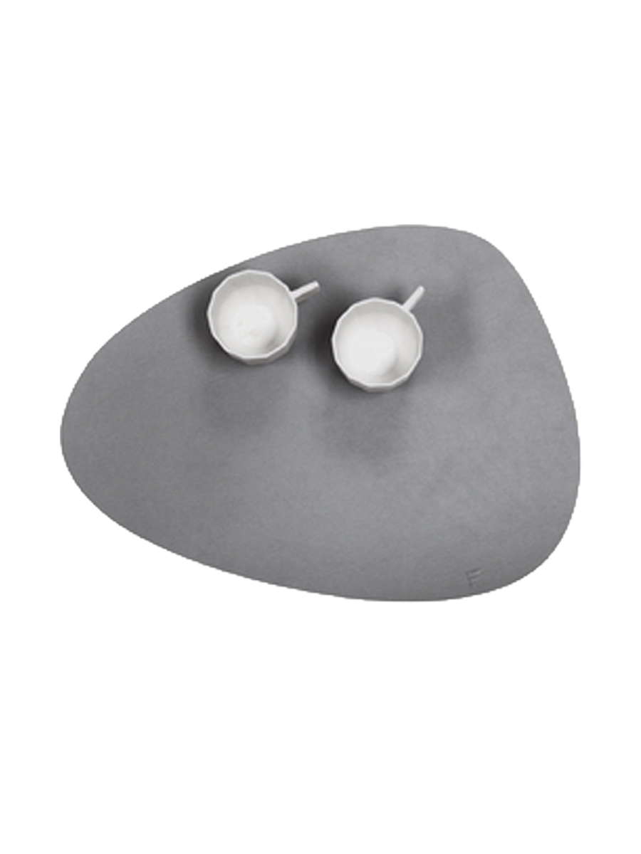 
Placemat "Stone" made from recycled leather - Grey