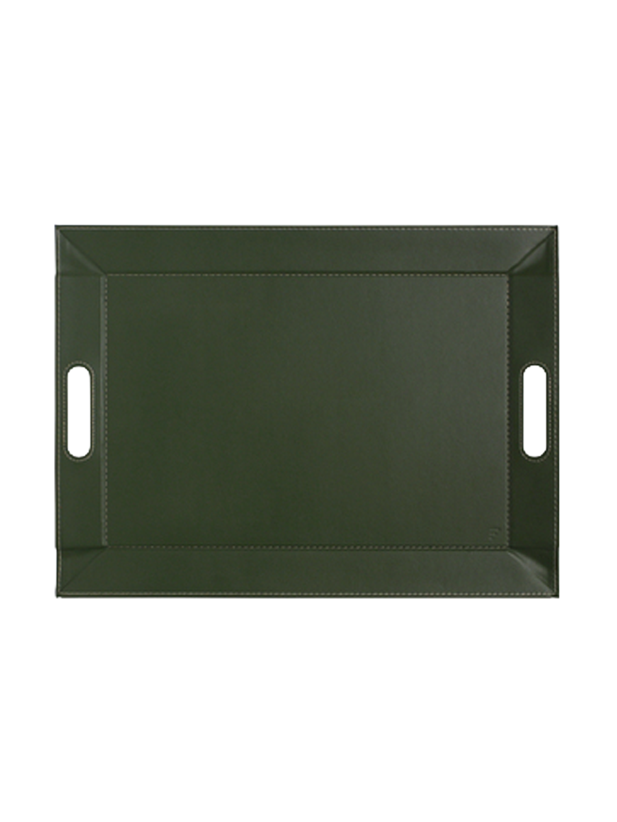 
Plateau réversible & set de table « Duo » - Vert olive/Ivoire - Grand, 55 x 41 cm
