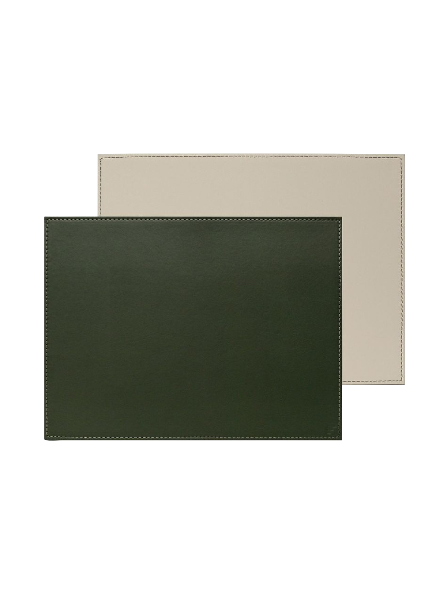
Rectangular Reversible Placemat "Duo" - Olive/Ivory
