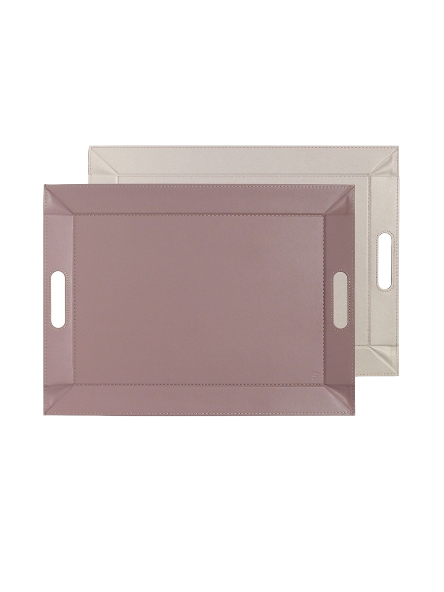 
Plateau et set de table réversibles « Duo » – vieux rose/gris pierre - Grand, 55 x 41 cm