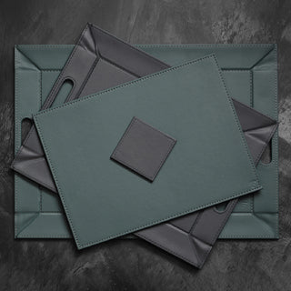 
Rectangular Reversible Placemat "Duo" - Anthracite/Petrol