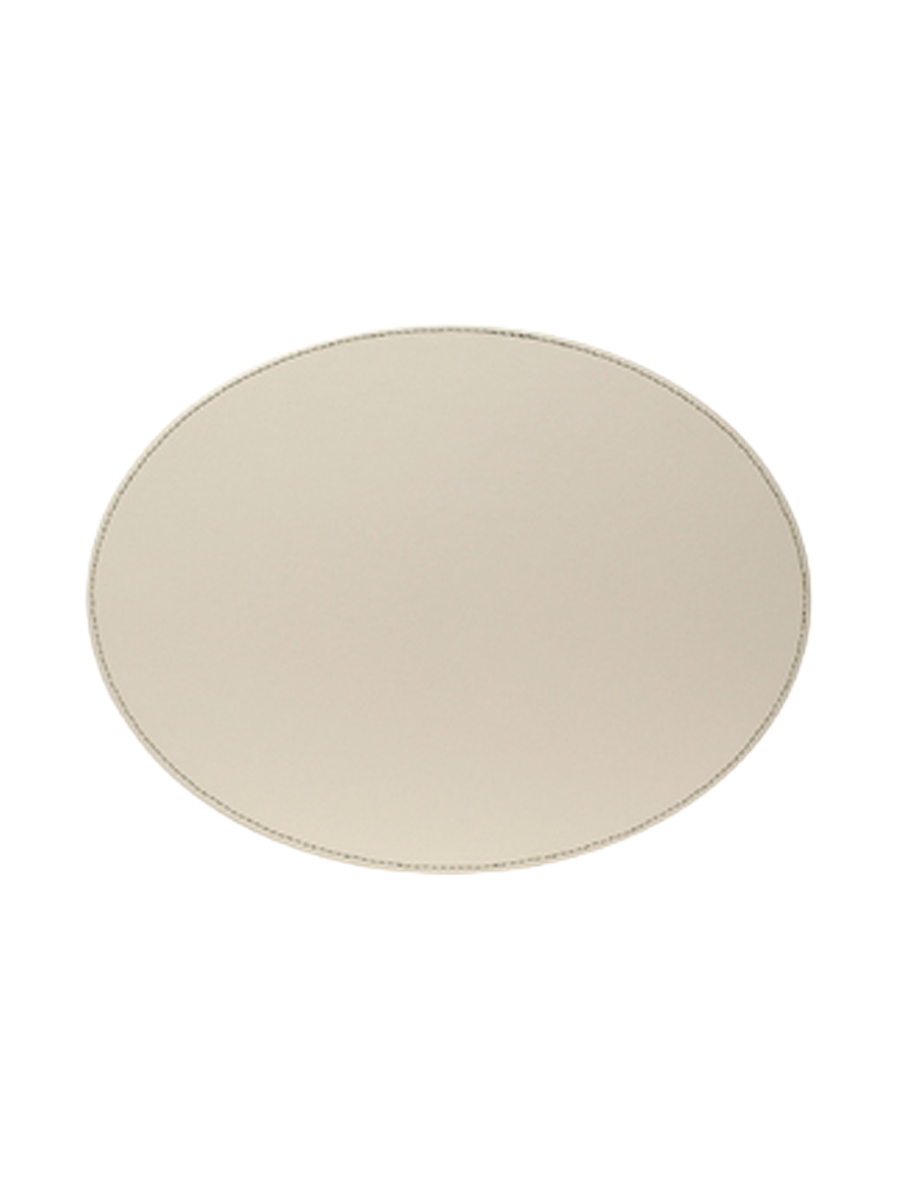 
Oval Reversible Placemat "Duo" - Olive Green/Ivory