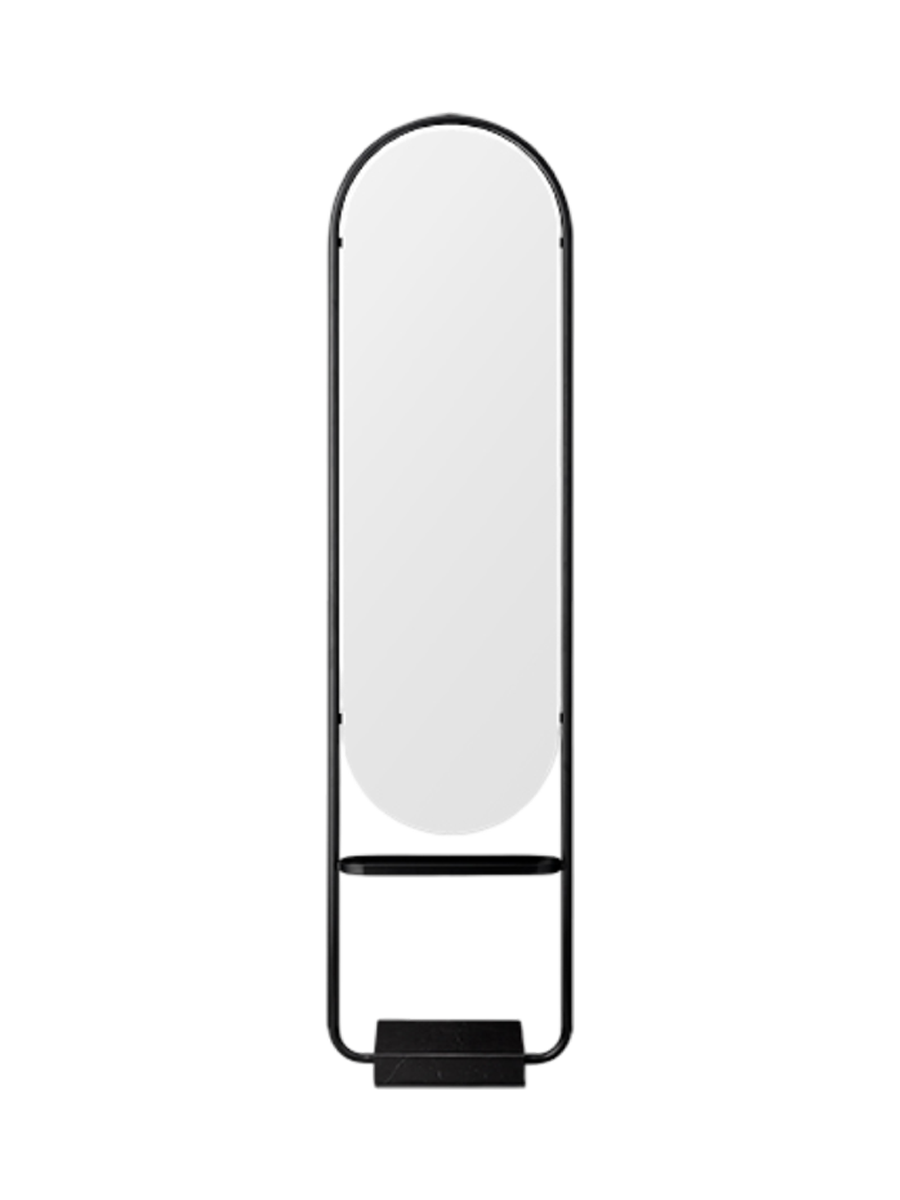 
Specchio da terra di design «Angui» con ripiano e base in marmo 180 cm