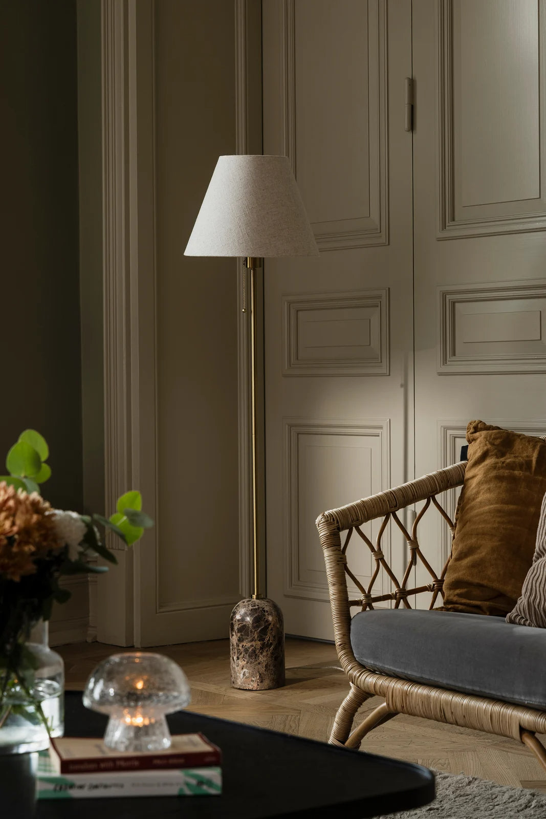 
Marble Design Table Lamp "Gino" - brown marble