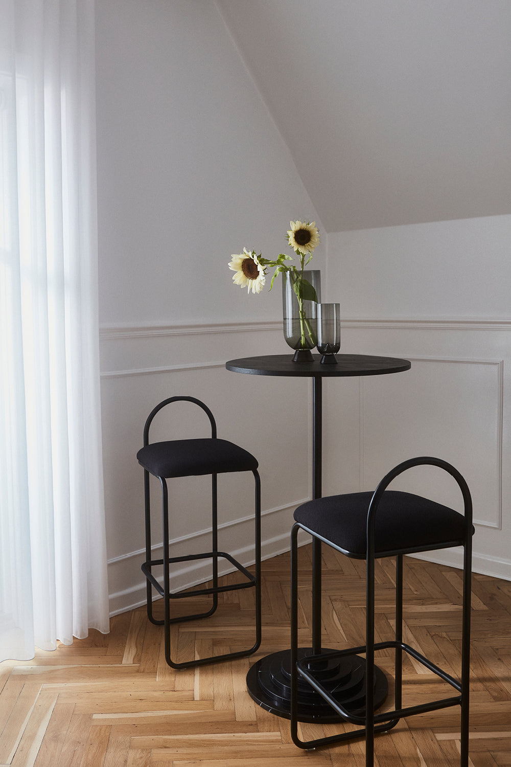 
Sgabello da bar di design «Angui», altezza della seduta 75.5 cm - Bouclé antracite