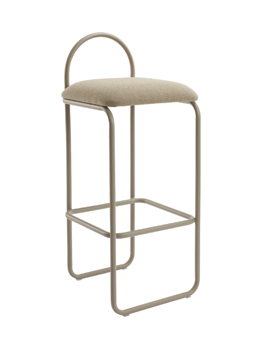 
Sgabello da bar di design «Angui», altezza della seduta 75.5 cm - Bouclé talpa