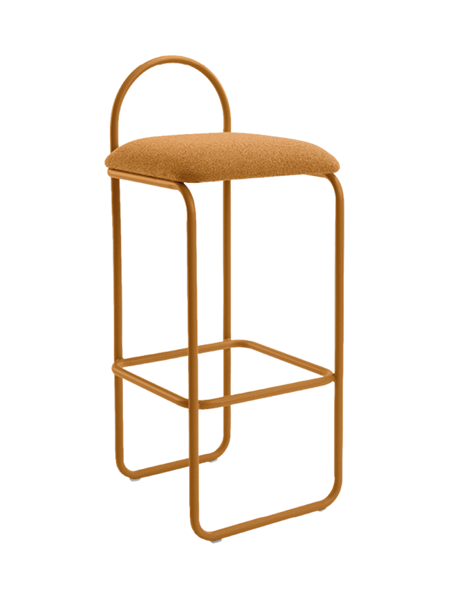 
Sgabello da bar di design «Angui», altezza della seduta 75.5 cm - Bouclé Ambra