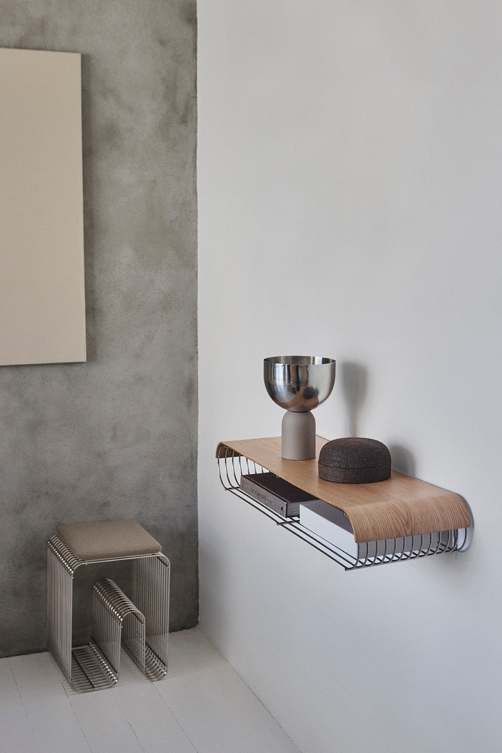 
Étagère murale design « Curva » – Argent - Grand