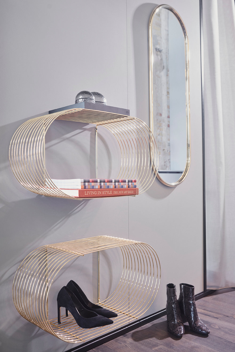 
Étagère murale design « Curva » – Or - Moyen