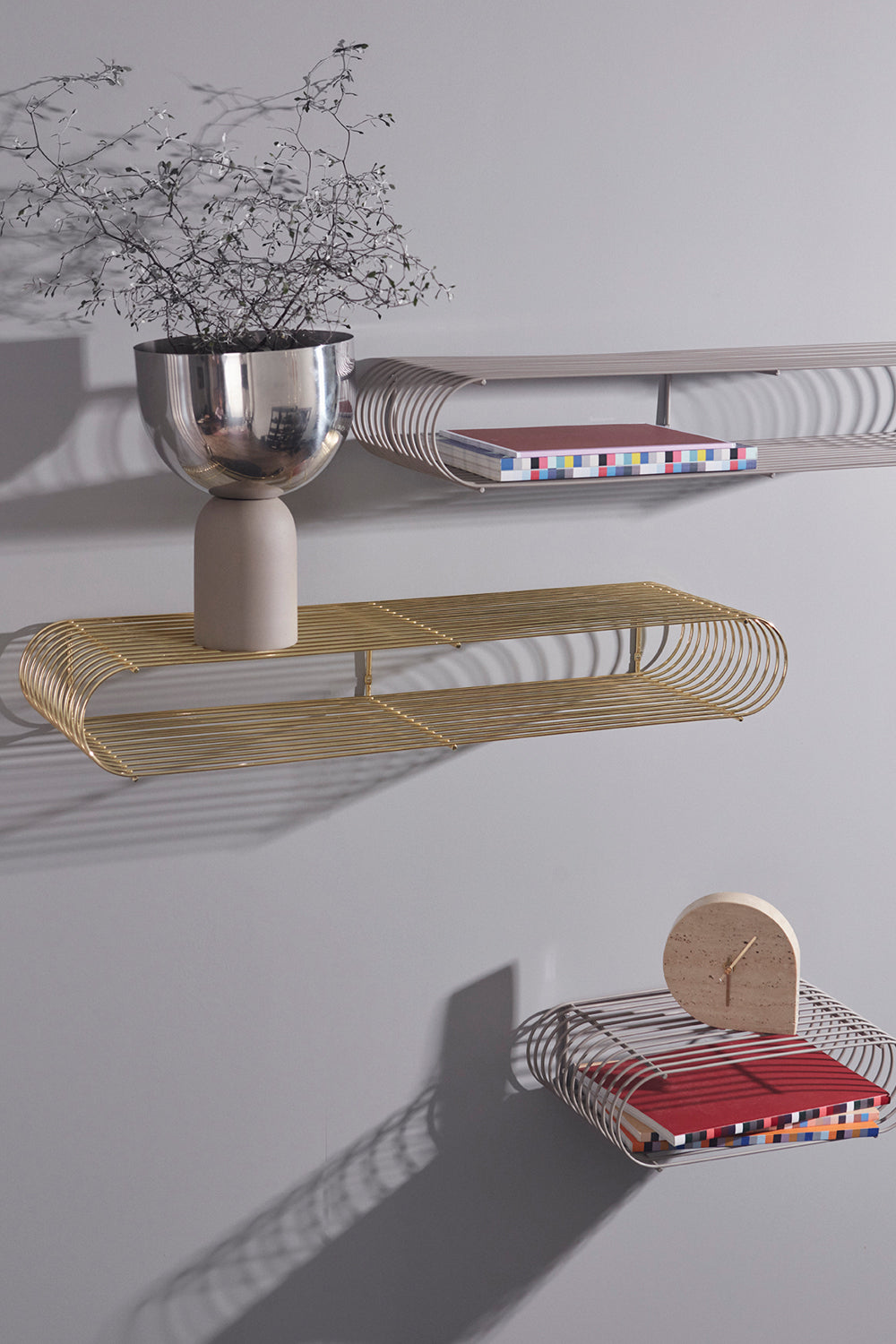 
Étagère murale design « Curva » – Or - Grand