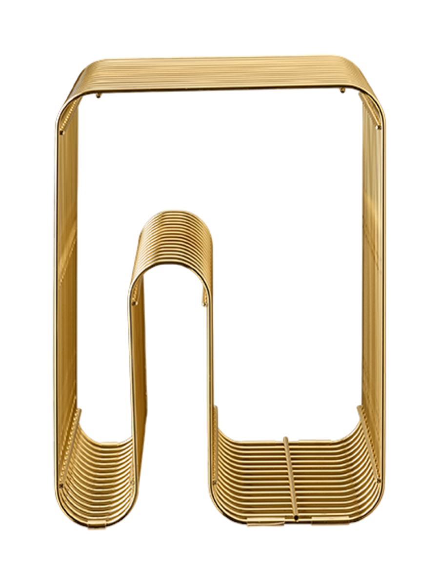 
Multifunctional Design Stool & Side Table "Curva" - Gold