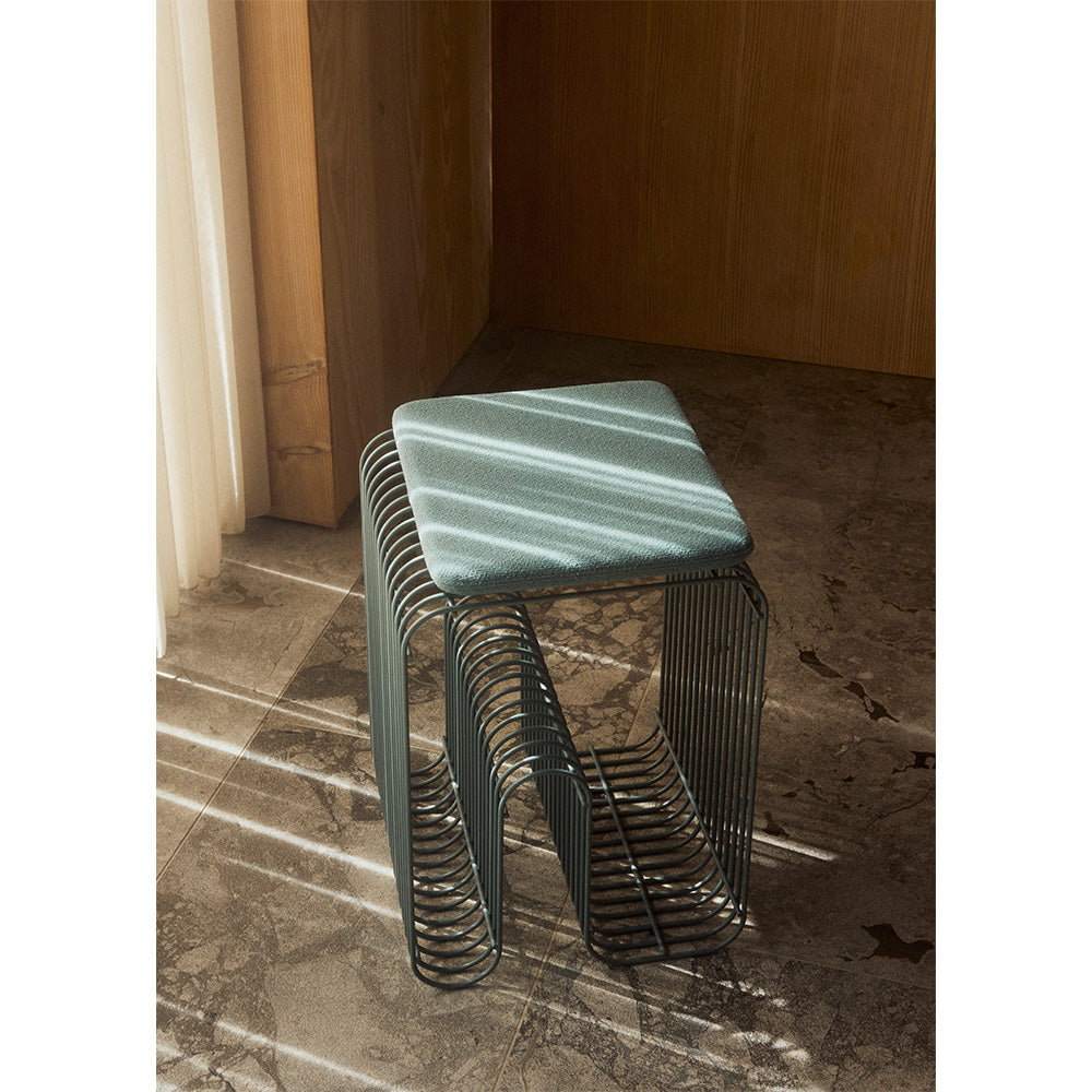 
Multifunctional Design Stool & Side Table "Curva" - Dusty Blue