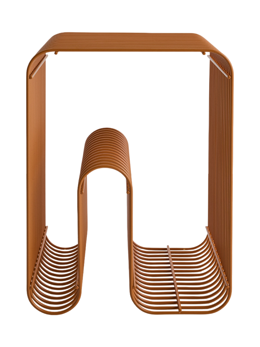 
Multifunctional Design Stool & Side Table "Curva" - Amber