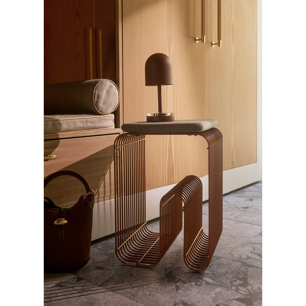 
Multifunctional Design Stool & Side Table "Curva" - Amber
