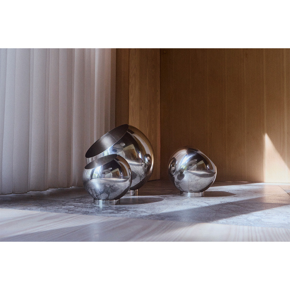 
Portavaso di design per interni/esterni „Globe“, argento - Ø 30 cm x 26,6 cm